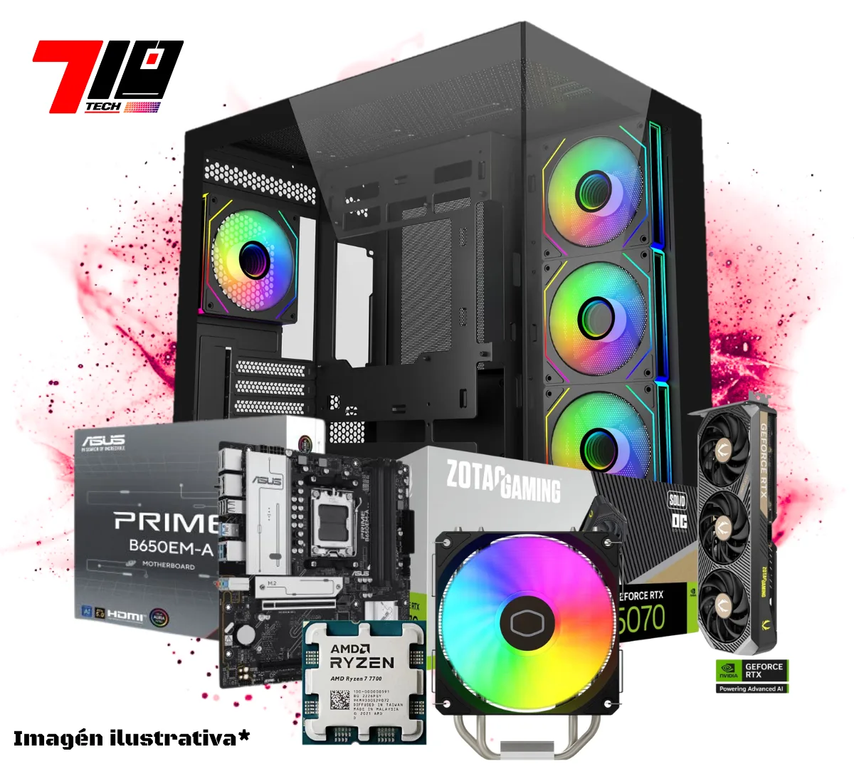 Pc Gamer Ryzen 7 7700 + Rtx 5070 12gb AM5