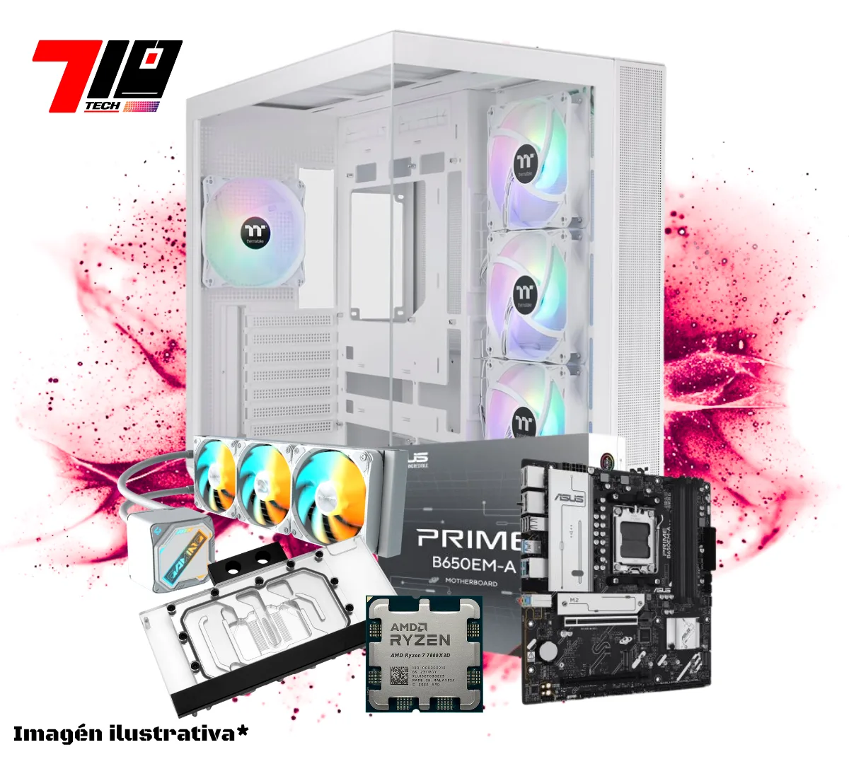 Pc Gamer Ryzen 7 7800x3d + Rtx 3090 24gb Water Custom AM5