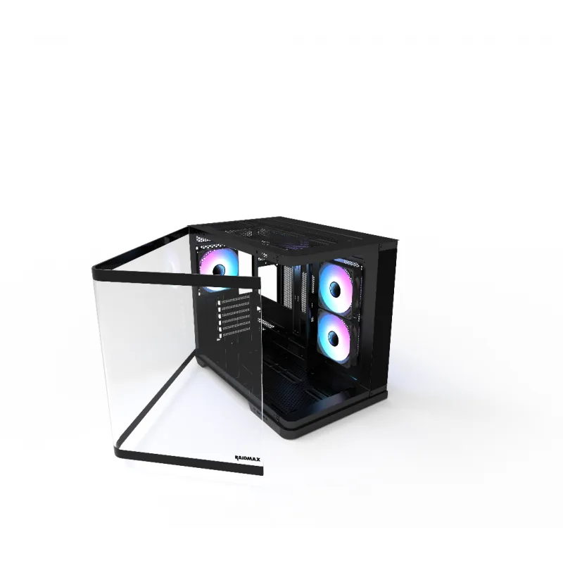 GABINETE GAMER RAIDMAX INFINITA i630 BLACK ATX FISHTANK CURVED GLASS ARGB