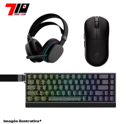Combo Auricular G7 + Mouse A9 Plus 2.0 + Teclado Mercury68 Black