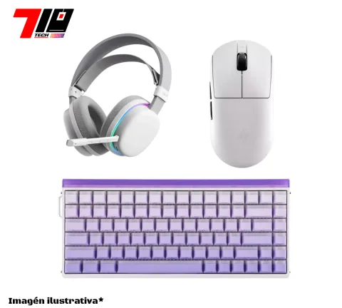 Combo Auricular G7 + Mouse A9 Pro Max 2.0 + Teclado Hero 84 He Purple Gradient