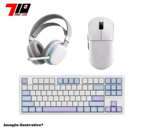 Combo Auricular G7 + Mouse A9 Plus 2.0 + Teclado A87 Sea Salt