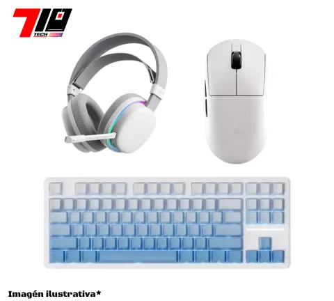 Combo Auricular G7 + Mouse A9 Pro Max 2.0 + Teclado A87 Pro Glacier Blue