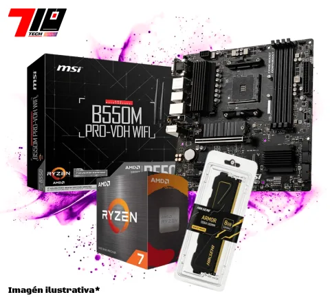 Combo Ryzen 7 5700X + B550m + Ram Ddr4