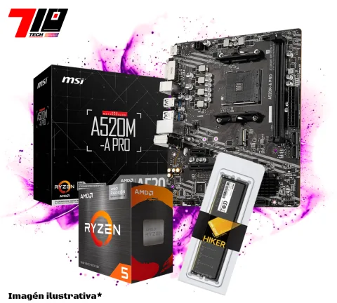 Combo Ryzen 5 5600GT + A520m + Ram Ddr4