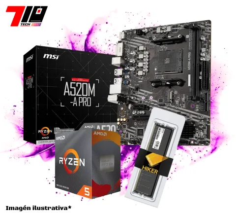 Combo Ryzen 5 4500 + A520m + Ram Ddr4