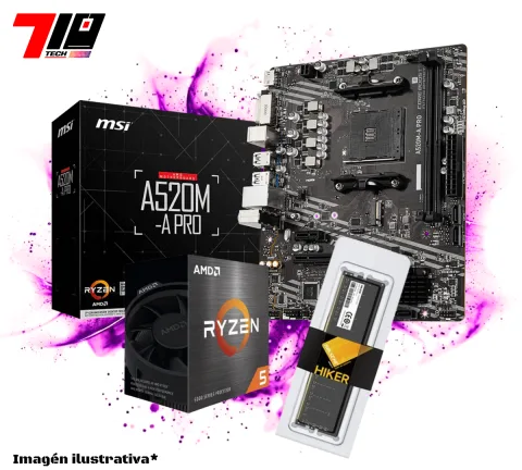 Combo Ryzen 5 5500 + A520m + Ram Ddr4