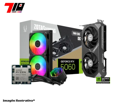 Ryzen 7 7800X3D Am5 Oem + MasterLiquid 240 Core II Argb + Rtx 5060 8Gb