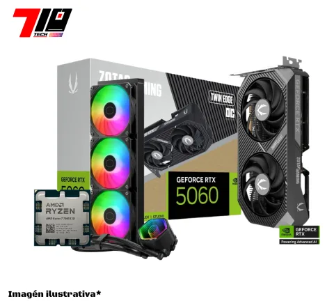 Ryzen 7 7800X3D Am5 Oem + MasterLiquid 360 Core II Argb + Rtx 5060 8Gb