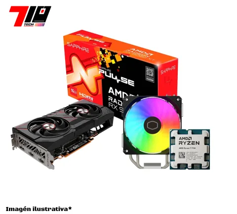 Ryzen 7 7700 Am5 Oem + Torre + Rx 9060XT 16Gb