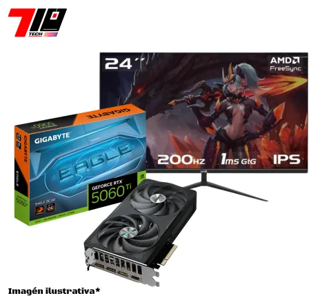 Rtx 5060 Ti 8gb Nueva + Monitor Raptor Hawk Eye 24 Ips Fhd 200hz 1ms