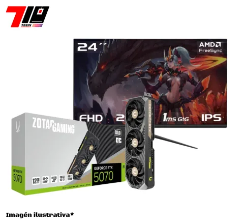 Rtx 5070 12gb Nueva + Monitor Raptor Hawk Eye 24 Ips Fhd 200hz 1ms