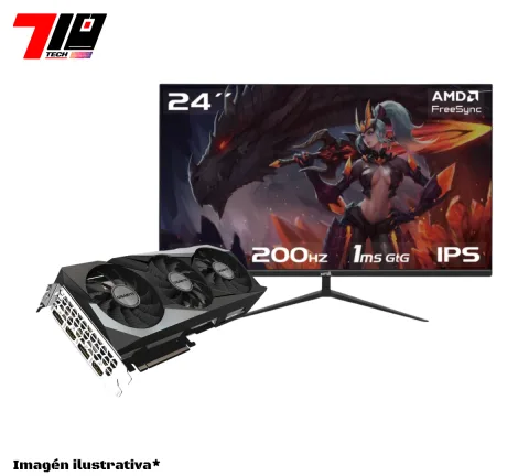 Rtx 3070 8gb (usada) + Monitor Raptor Hawk Eye 24 Ips Fhd 200hz 1ms