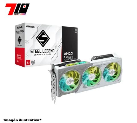 Placa De Video Asrock Rx9060xt 8gb Oc Steel Legend White